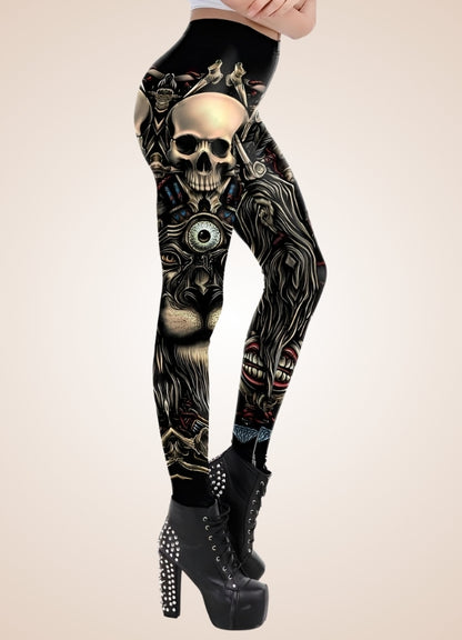 Gothic Skull Steampunk Legging UK