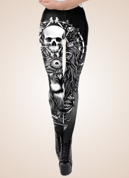 Gothic Skull Steampunk Legging UK