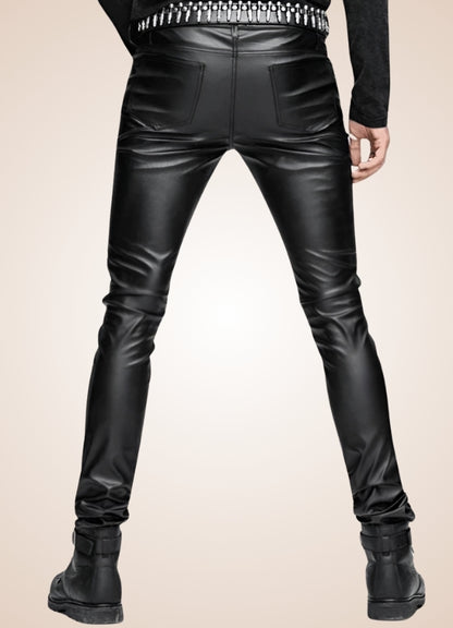 Gothic Slim Fit Leather Pants UK