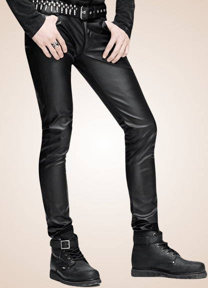 Gothic Slim Fit Leather Pants UK