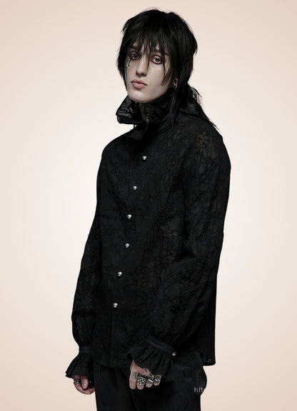 Gothic Steampunk Flounce Tie Shirt UK