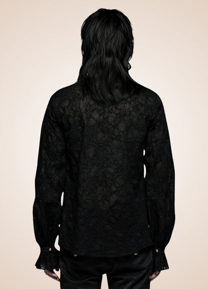 Gothic Steampunk Flounce Tie Shirt UK