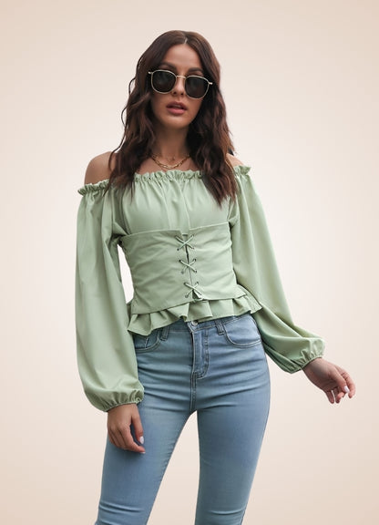 Green Steampunk Blouse UK
