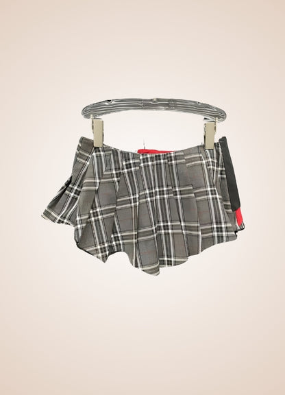 Grey Plaid Steampunk Skirt UK