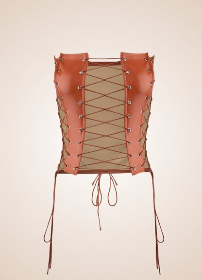 Leather Twist Steampunk Corset UK
