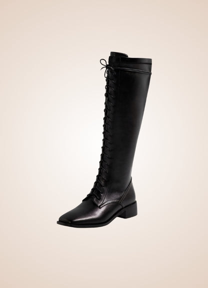Leather Victorian High Knee Boots UK