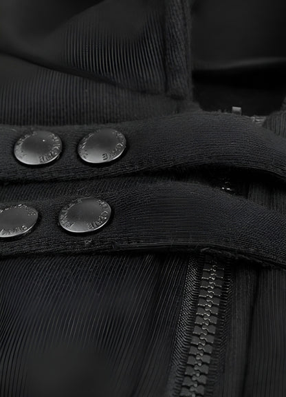Men's Dark Punk Hooded Trench Coat UK
