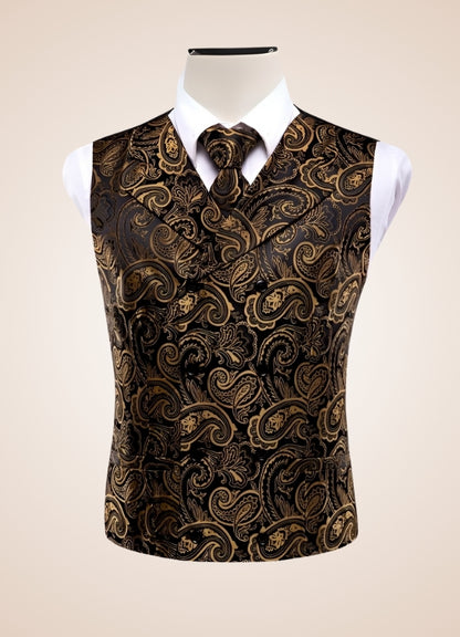 Men's Golden Vintage Steampunk Vest UK