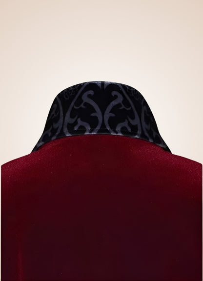 Men's Gothic Burgundy Frock Coat UK