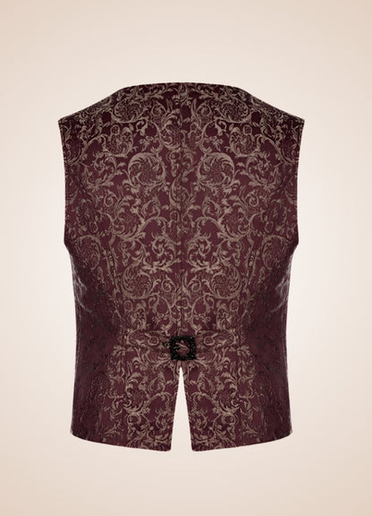 Men's Gothic Sleeveless Suit Jacket Red UK