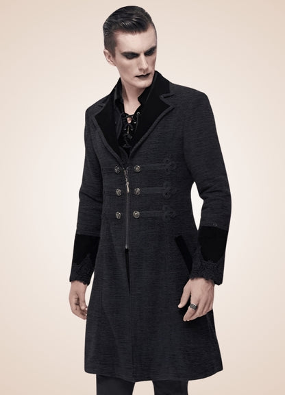 Men's Victorian Black Coat UK
