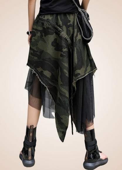Military Pattern Steampunk Skirt UK