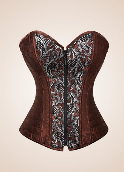 Pirate Brocade Zipper Steampunk Corset UK