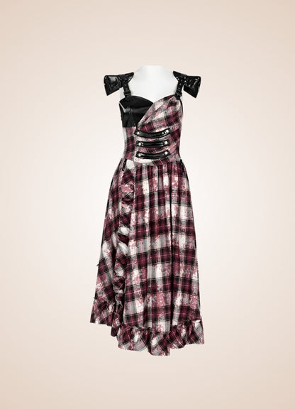 Plaid Retro Steampunk Dress UK