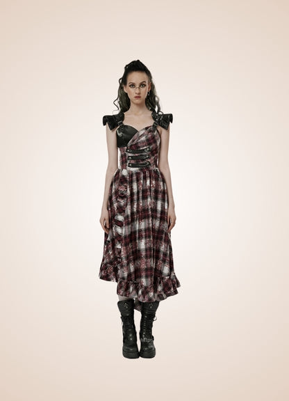 Plaid Retro Steampunk Dress UK