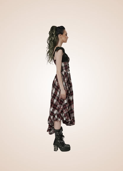 Plaid Retro Steampunk Dress UK