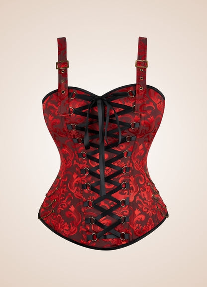 Red Pirate Steampunk Corset UK