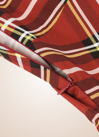 Red Plaid Steampunk Dress UK