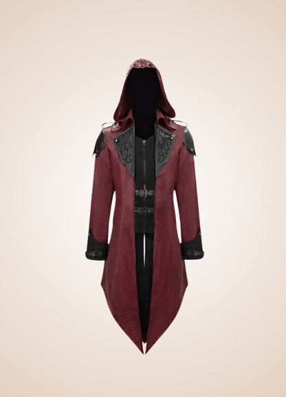 Red Punk Men's Frock Coat UK
