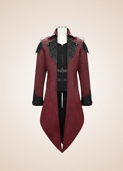 Red Punk Men's Frock Coat UK