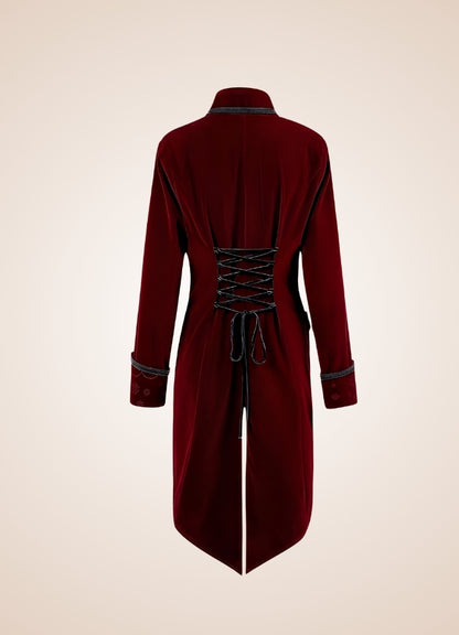 Red Steampunk Trench Coat UK