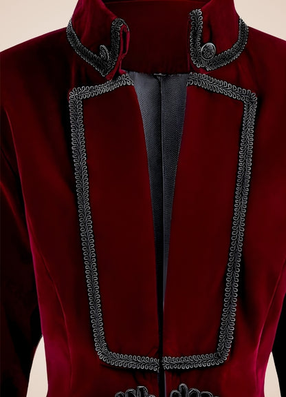 Red Steampunk Trench Coat UK