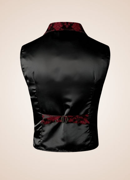 Red Steampunk V Neck Vest UK