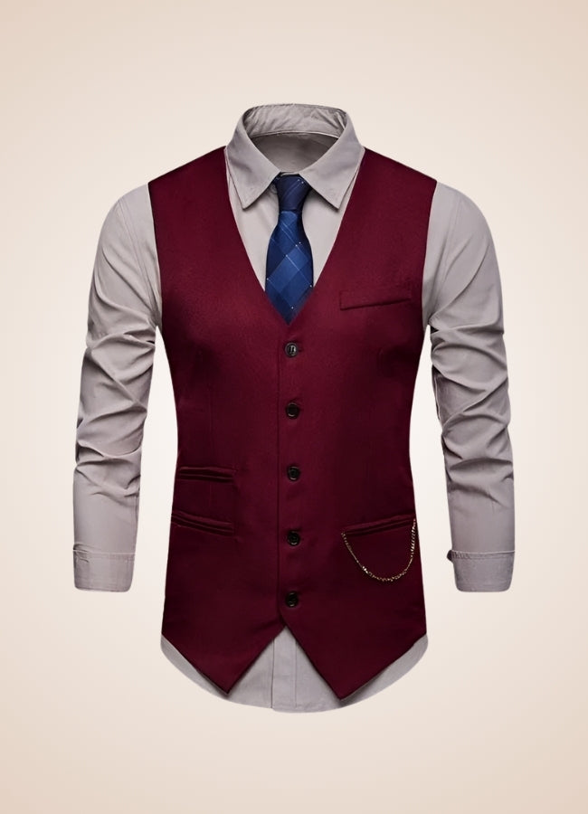 Red Vintage Steampunk Vest UK