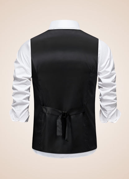 Retro Black Suit Vest UK