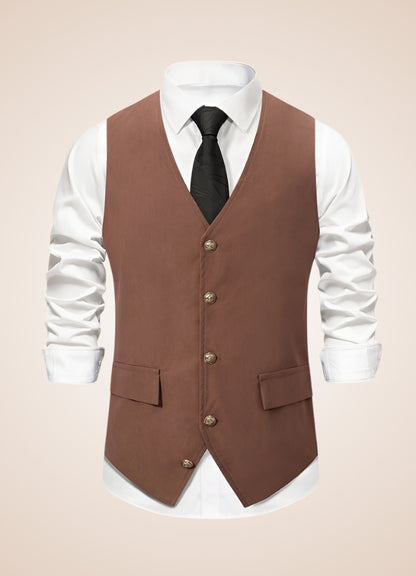 Retro Brown Suit Vest UK