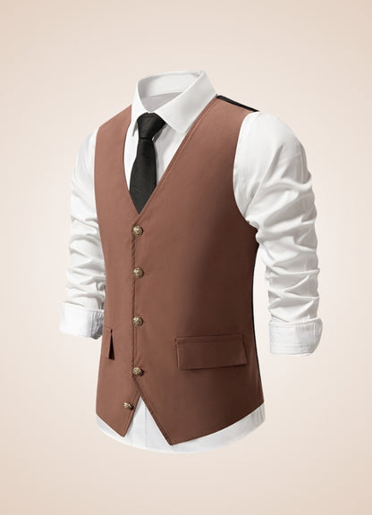 Retro Brown Suit Vest UK