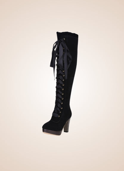 Ribbons Lace Steampunk Boots UK