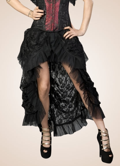 Ruffled Mesh Steampunk Skirt UK