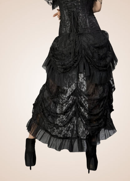 Ruffled Mesh Steampunk Skirt UK