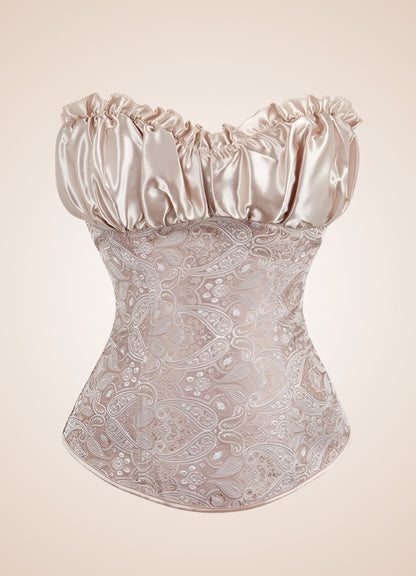 Satin Ruffle Steampunk Corset UK