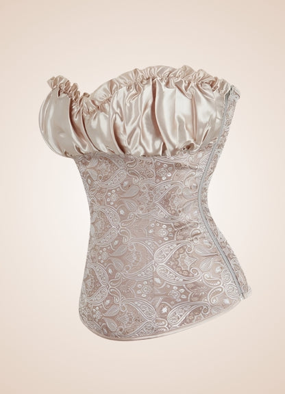 Satin Ruffle Steampunk Corset UK