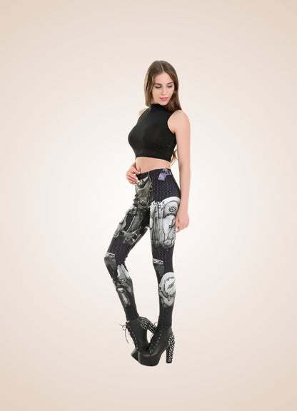 Silver Steampunk Legging UK