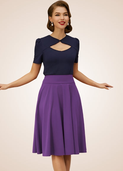 Solid Color Ribbon Midi Skirt UK