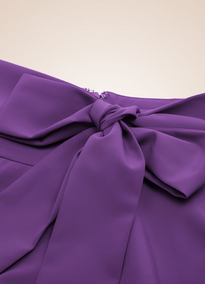 Solid Color Ribbon Midi Skirt UK