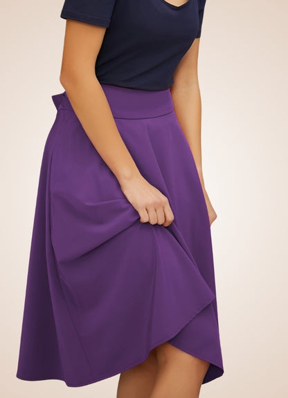 Solid Color Ribbon Midi Skirt UK