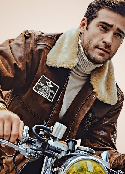 Steampunk Aviator Leather Jacket UK