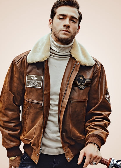 Steampunk Aviator Leather Jacket UK