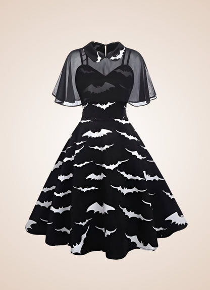 Steampunk Bat Print Dress UK