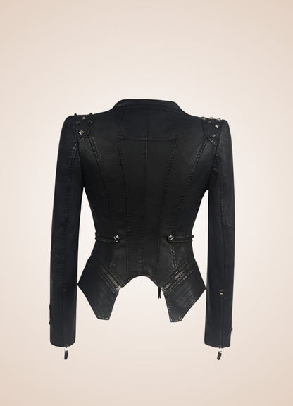 Steampunk Biker Leather Jacket UK