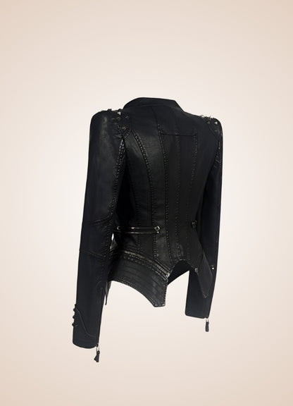 Steampunk Biker Leather Jacket UK