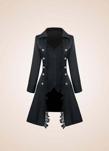 Steampunk Black Goth Women's Coat UK