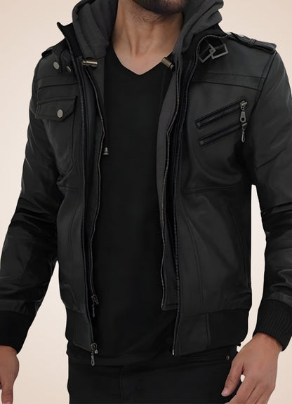 Steampunk Black Leather Jacket UK