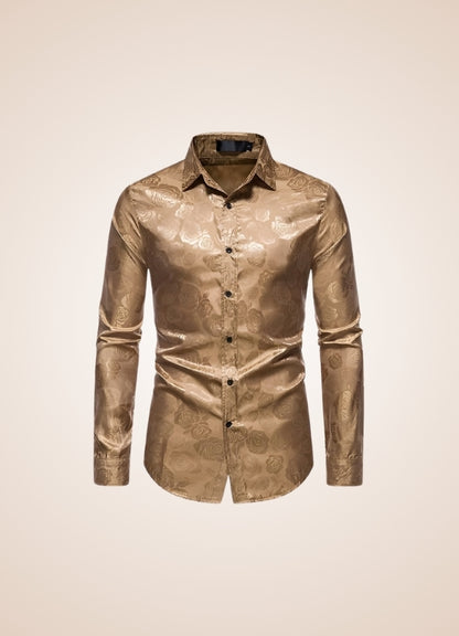 Steampunk Brown Flower Pattern Shirt UK