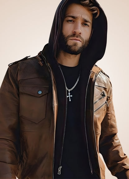 Steampunk Brown Leather Jacket UK
