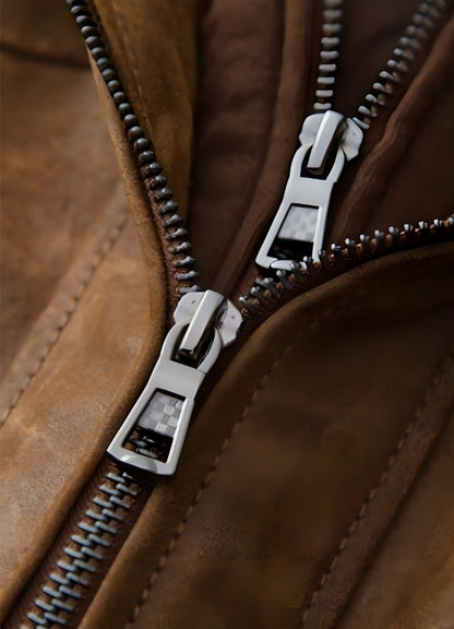 Steampunk Brown Leather Jacket UK